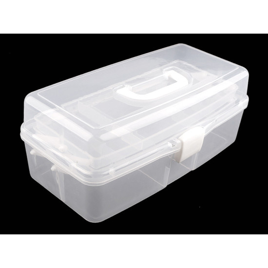 Duży pojemnik plastikowy / kuferek rozkładany - Transparent (3 Sztuki) Duży pojemnik plastikowy / kuferek rozkładany - Transparent (3 Sztuki)
