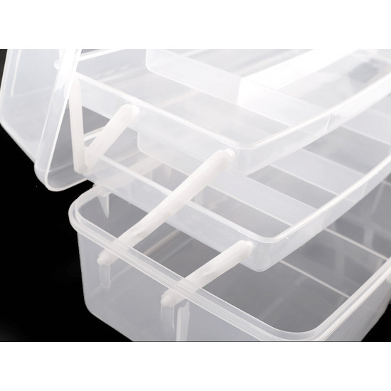 Duży pojemnik plastikowy / kuferek rozkładany - Transparent (3 Sztuki) Duży pojemnik plastikowy / kuferek rozkładany - Transparent (3 Sztuki)
