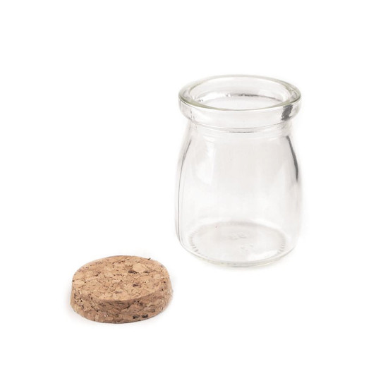 Buteleczka szklana 56x73 mm z korkiem - Transparent (40 Fiolki) Buteleczka szklana 56x73 mm z korkiem - Transparent (40 Fiolki)