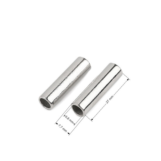 Cord end caps / metal decorative cord end tips ø5.6 mm - Nickel (100 Pieces) Cord end caps / metal decorative cord end tips ø5.6 mm - Nickel (100 Pieces)