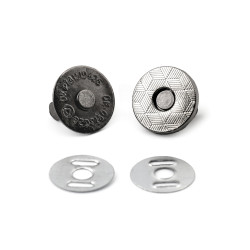 Magnetic snap fasteners ø14 mm thin - Black nickel (20 Sets)
