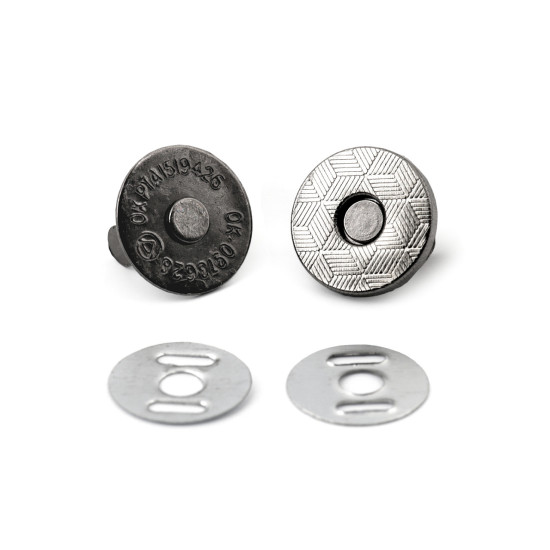Magnetic snap fasteners ø14 mm thin - Black nickel (20 Sets) Magnetic snap fasteners ø14 mm thin - Black nickel (20 Sets)