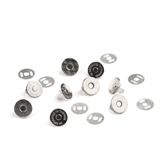 Magnetic snap fasteners ø14 mm thin - Black nickel (20 Sets) Magnetic snap fasteners ø14 mm thin - Black nickel (20 Sets)