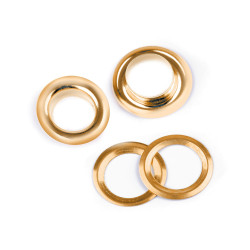 Grommet / eyelet, inner ø10 mm / outer ø16 mm - Gold (10 Pairs)