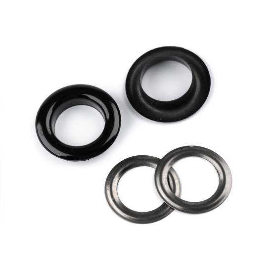 Grommet / eyelet, inner ø10 mm / outer ø16 mm - Nickel (10 Pairs) Grommet / eyelet, inner ø10 mm / outer ø16 mm - Nickel (10 Pairs)