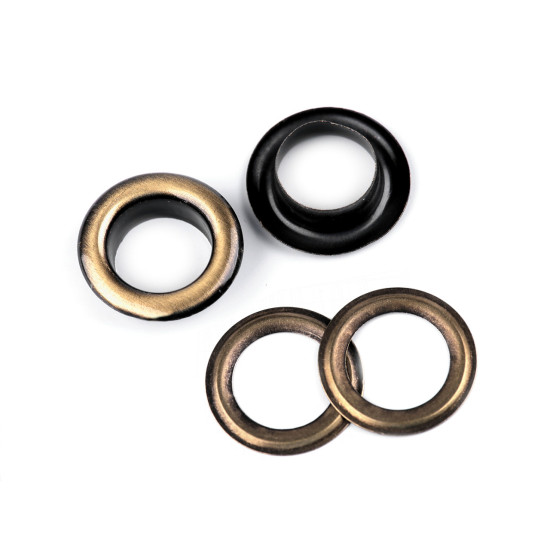 Grommet / eyelet, inner ø10 mm / outer ø16 mm - Nickel (10 Pairs) Grommet / eyelet, inner ø10 mm / outer ø16 mm - Nickel (10 Pairs)