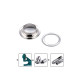 Grommet / eyelet with washer, inner ø13.5 mm / outer ø23 mm, shiny - Nickel (50 Pairs) Grommet / eyelet with washer, inner ø13.5 mm / outer ø23 mm, shiny - Nickel (50 Pairs)