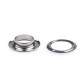 Grommet / eyelet with washer, inner ø13.5 mm / outer ø23 mm, shiny - Nickel (50 Pairs) Grommet / eyelet with washer, inner ø13.5 mm / outer ø23 mm, shiny - Nickel (50 Pairs)