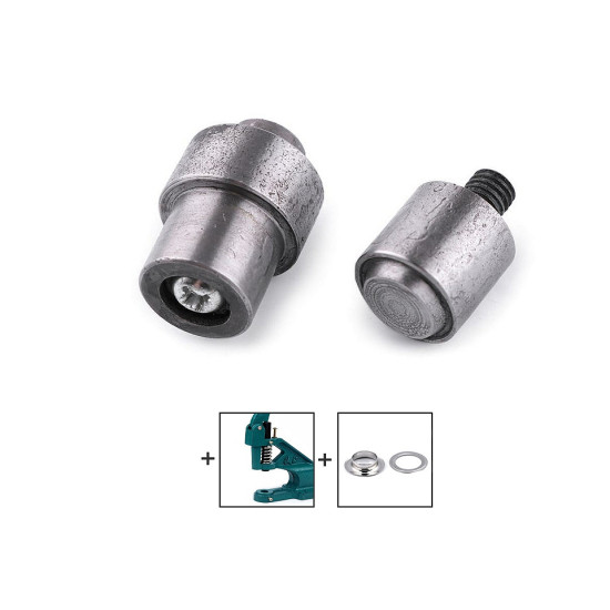 Aufsatz zum nieten von glänzenden ösen, innen-ø 13,5 mm - Nickel (2 Sets) Aufsatz zum nieten von glänzenden ösen, innen-ø 13,5 mm - Nickel (2 Sets)