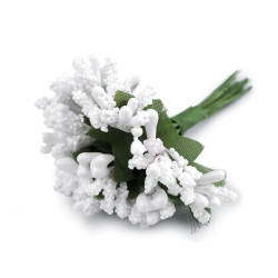 Floral / florist pistils on wire - White (12 Pieces)