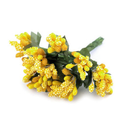 Floral / florist pistils on wire - Yellow (12 Pieces)