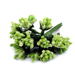 Floral / florist pistils on wire - Green light (12 Pieces)