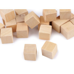 Wooden cubes 15x15 mm - Ivory (20 Pieces)