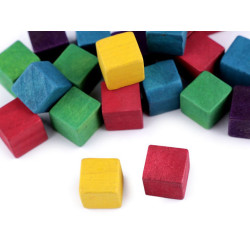 Wooden cubes 15x15 mm - Multicolor (20 Pieces)
