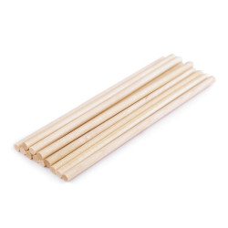 Bâtons en bois macramé naturel, longueur 15 cm - Ivoire (12 Pièces)