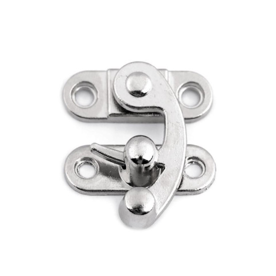 Antique metal lock / catch curved buckle for wooden boxes - Nickel (1 Set) Antique metal lock / catch curved buckle for wooden boxes - Nickel (1 Set)