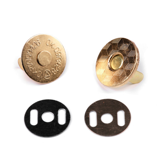 Magnetic snap fasteners ø18 mm thin - Black varnish (5 Sets) Magnetic snap fasteners ø18 mm thin - Black varnish (5 Sets)