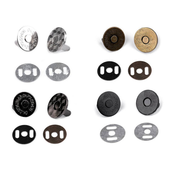 Magnetic snap fasteners ø18 mm thin - Black varnish (5 Sets) Magnetic snap fasteners ø18 mm thin - Black varnish (5 Sets)