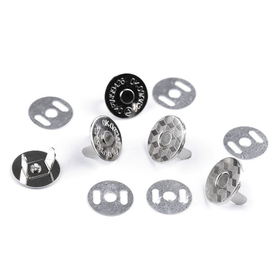 Magnetic snap fasteners ø18 mm thin - Black varnish (5 Sets) Magnetic snap fasteners ø18 mm thin - Black varnish (5 Sets)