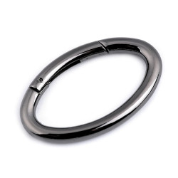Design karabiner ellipse für handtaschen / schlüssel - Nickel schwarz (1 Stück)