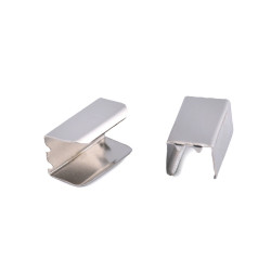 Connector / cord end for flat cord, width 8 mm - Nickel (100 Pieces)