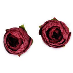 Sztuczny kwiat jaskier ø4 cm - Jasny bordo (10 Sztuki)