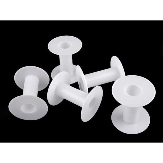 Bobina vuota, in plastica, dimensioni: 6 x 6,6 cm - Bianco (80 Pezzi) Bobina vuota, in plastica, dimensioni: 6 x 6,6 cm - Bianco (80 Pezzi)