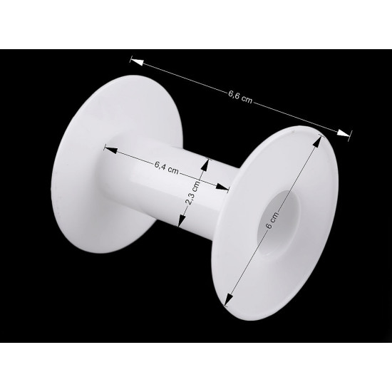 Bobina vuota, in plastica, dimensioni: 6 x 6,6 cm - Bianco (80 Pezzi) Bobina vuota, in plastica, dimensioni: 6 x 6,6 cm - Bianco (80 Pezzi)