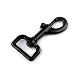 Large metal swivel snap hook / carabiner, fits 25 mm strap - Black varnish (1 Piece)