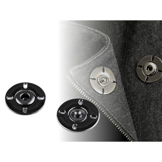Design snap fasteners / snaps ø21 mm - Nickel (2 Pairs) Design snap fasteners / snaps ø21 mm - Nickel (2 Pairs)