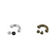 Metal screw-in loop component for handbags, width 15 mm - Nickel (50 Sets) Metal screw-in loop component for handbags, width 15 mm - Nickel (50 Sets)