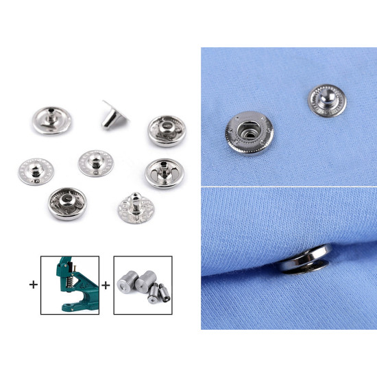 Metal snaps / press fasteners ø12 mm - Nickel (50 Sets) Metal snaps / press fasteners ø12 mm - Nickel (50 Sets)