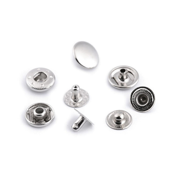 Metal snaps / press fasteners ø12 mm - Nickel (50 Sets) Metal snaps / press fasteners ø12 mm - Nickel (50 Sets)