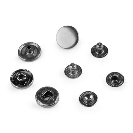 Metal snaps ø15 mm for medium-thick fabrics - Vintage brass (50 Sets) Metal snaps ø15 mm for medium-thick fabrics - Vintage brass (50 Sets)