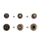 Metal snaps ø15 mm for medium-thick fabrics - Vintage brass (50 Sets) Metal snaps ø15 mm for medium-thick fabrics - Vintage brass (50 Sets)