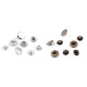 Metal snaps ø15 mm for medium-thick fabrics - Vintage brass (50 Sets) Metal snaps ø15 mm for medium-thick fabrics - Vintage brass (50 Sets)