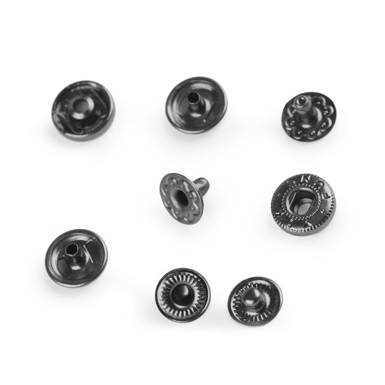 Metal snaps ø10 mm for medium-thick fabrics - Nickel (50 Sets) Metal snaps ø10 mm for medium-thick fabrics - Nickel (50 Sets)