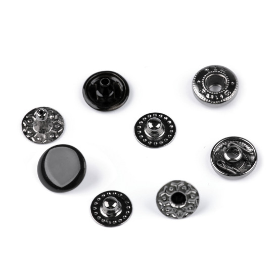 Metal snaps ø10 mm for medium-thick fabrics - Nickel (50 Sets) Metal snaps ø10 mm for medium-thick fabrics - Nickel (50 Sets)
