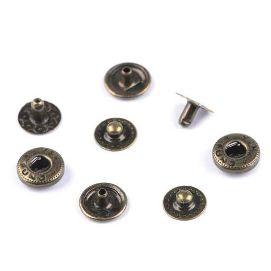 Metal snaps ø10 mm for medium-thick fabrics - Nickel (50 Sets) Metal snaps ø10 mm for medium-thick fabrics - Nickel (50 Sets)