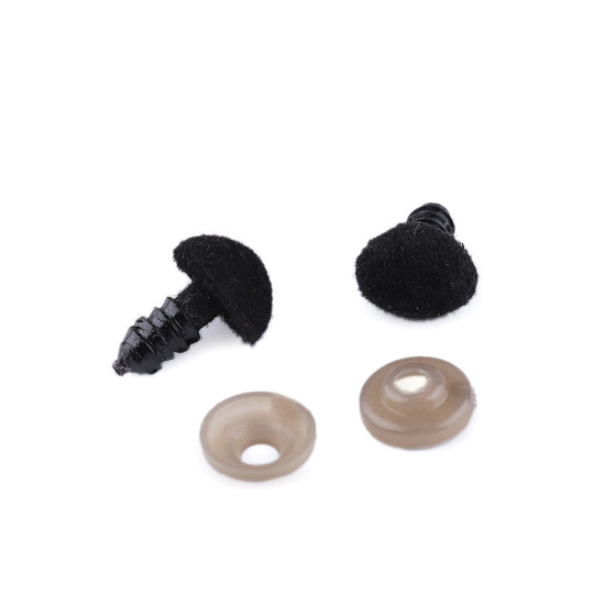 Nos aksamitny do zabawek z zatyczką 10x12 mm - Czerwony (50 Zestawy)