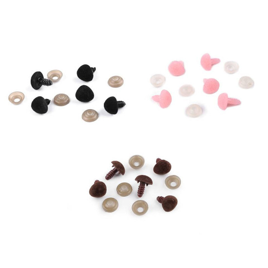 Nos aksamitny do zabawek z zatyczką 14x15 mm - Czarny (5 Zestawy) Nos aksamitny do zabawek z zatyczką 14x15 mm - Czarny (5 Zestawy)