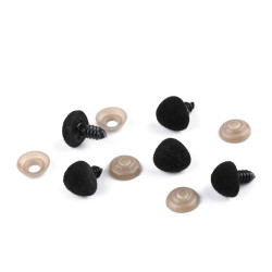 Nos aksamitny do zabawek z zatyczką 14x15 mm - Czarny (250 Zestawy)
