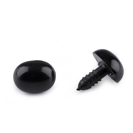 Nos / oczy do zabawek z zatyczką 13x16 mm - Czarny (50 Zestawy) Nos / oczy do zabawek z zatyczką 13x16 mm - Czarny (50 Zestawy)