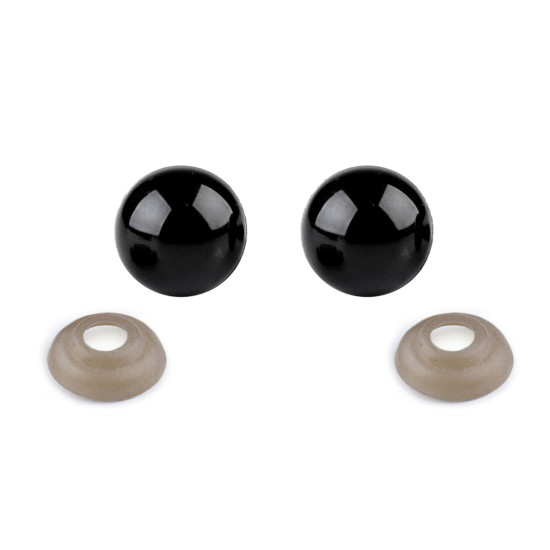 Oczy do zabawek z zatyczką ø12 mm - Czarny (10 Zestawy) Oczy do zabawek z zatyczką ø12 mm - Czarny (10 Zestawy)