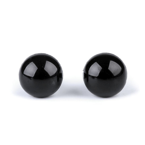 Oczy do zabawek z zatyczką ø12 mm - Czarny (10 Zestawy) Oczy do zabawek z zatyczką ø12 mm - Czarny (10 Zestawy)