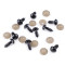 Black solid plastic safety eyes with shanks ø10 mm - Black (10 Sets)