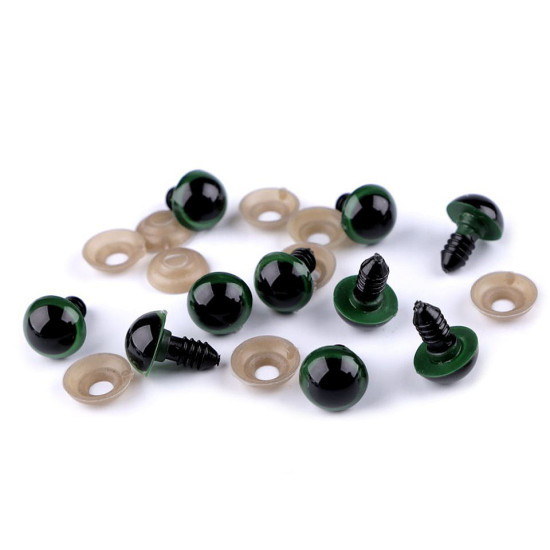 Oczy do zabawek z zatyczką ø14 mm - Zielony (10 Zestawy) Oczy do zabawek z zatyczką ø14 mm - Zielony (10 Zestawy)