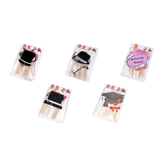 Photo booth party props - As pictured (1 Set)