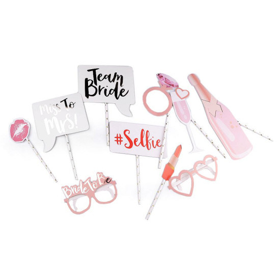 Photo booth party props - As pictured (1 Set)