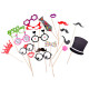 Photo booth party props - As pictured (1 Set)